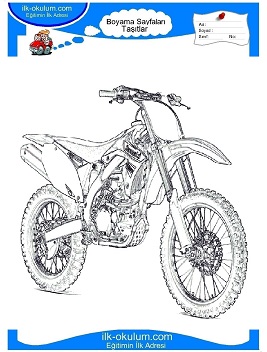 Çocuklar İçin Motor Boyama Sayfaları 